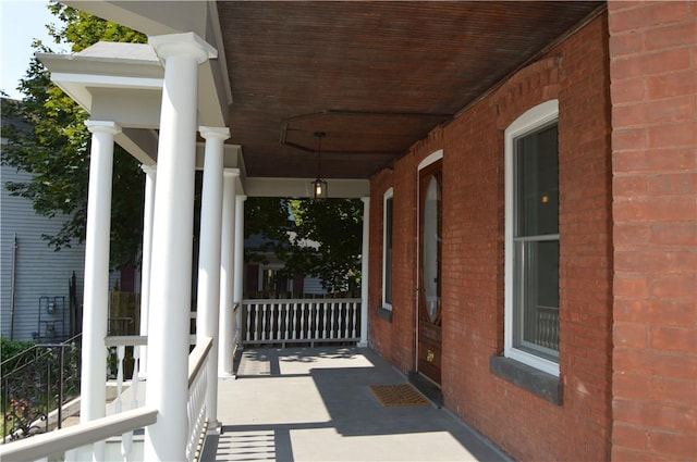 exterior space with covered porch