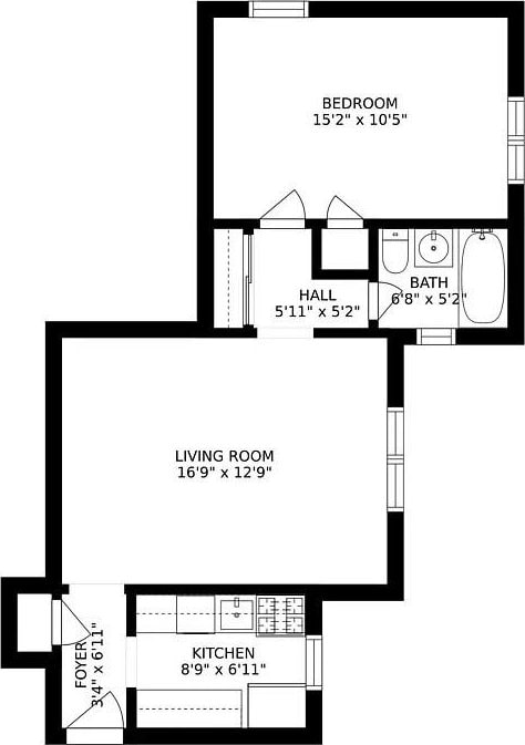 295 Bennett Ave Unit 8G, New York Manhattan, NY 10040 - floor plan / room layout