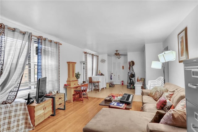 living room featuring light hardwood / wood-style floors