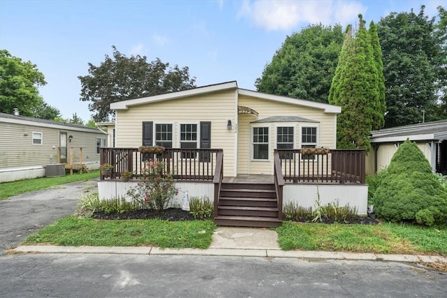 view of front of home featuring central AC