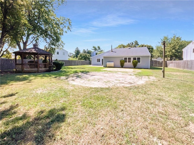view of yard with a gazebo