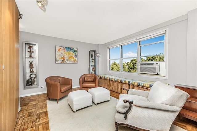 3935 Blackstone Ave Unit 4K, Bronx, NY 10471 - living area with cooling unit and parquet flooring