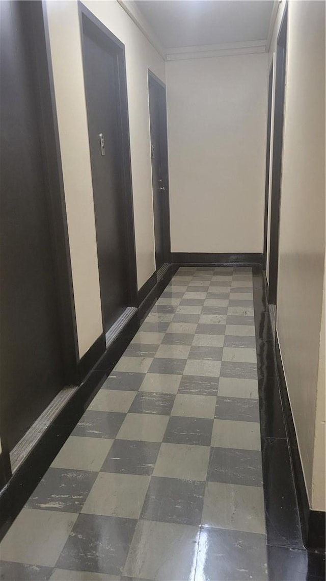 2 Fordham Hill Oval Unit 4D, Bronx, NY 10468 - hallway featuring crown molding and baseboards