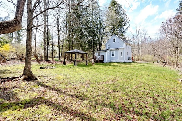 view of yard featuring a gazebo