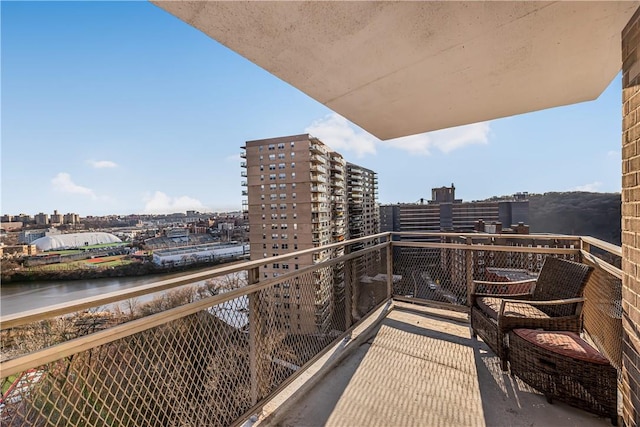 balcony with a water view