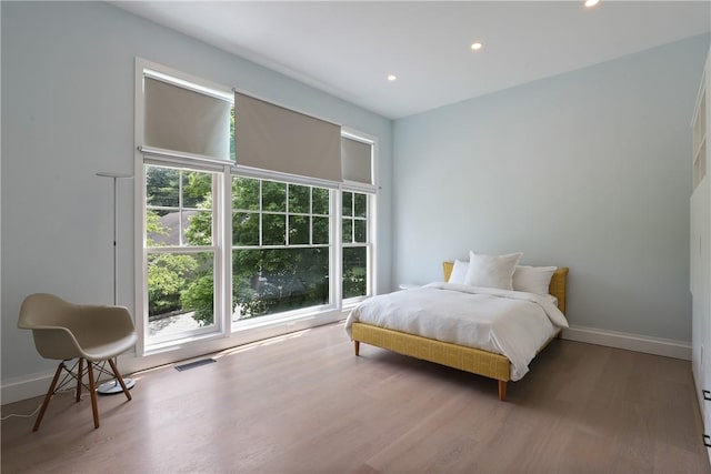 bedroom featuring wood-type flooring