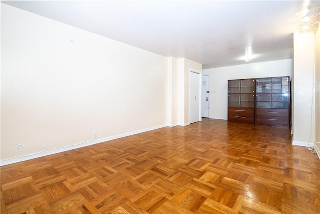 empty room with parquet floors