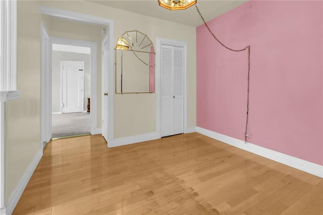 interior space with light hardwood / wood-style floors