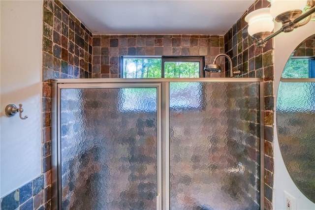 interior details with walk in shower