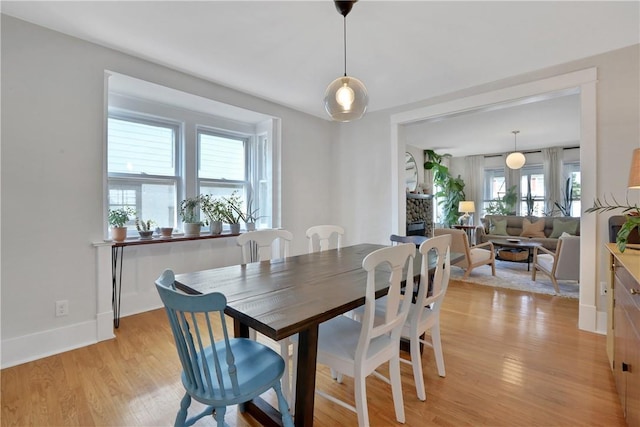 dining room featuring light hardwood / wood-style flooring