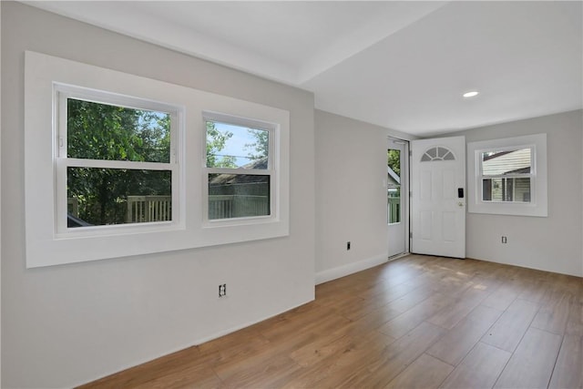 entryway with light wood-type flooring