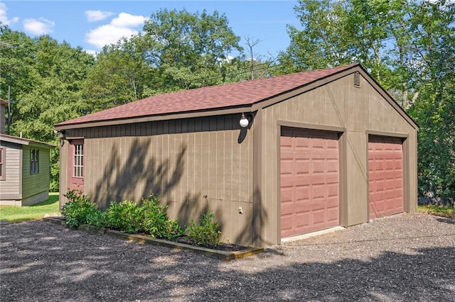 view of garage