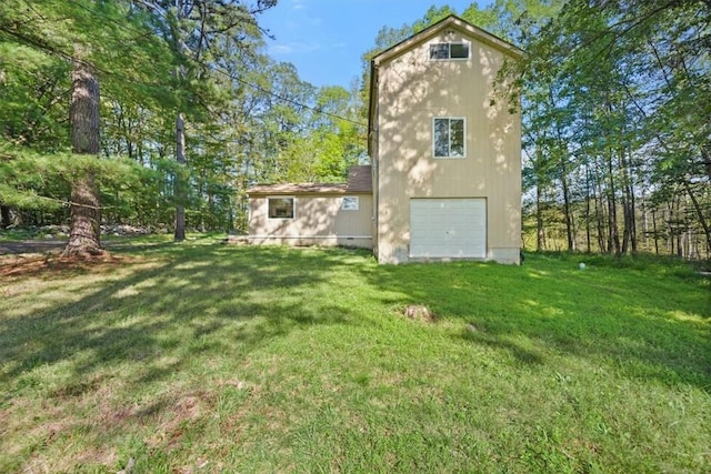 exterior space with a garage