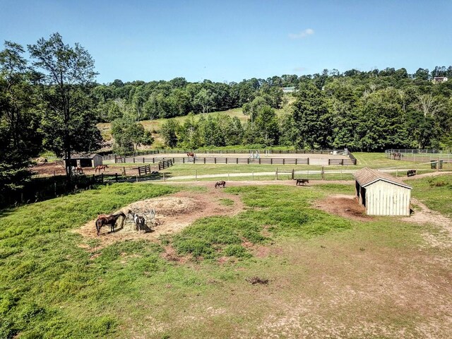 view of community with a rural view