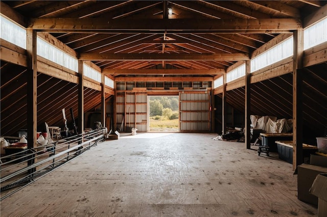 view of unfinished attic