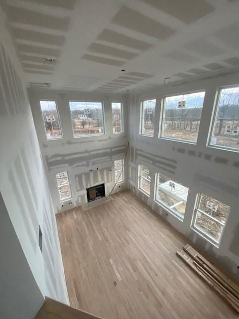 unfurnished living room featuring wood-type flooring