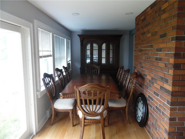 dining room featuring light hardwood / wood-style floors