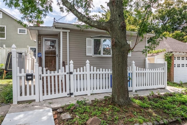 view of front of house with a garage