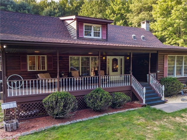 view of front of home with a porch