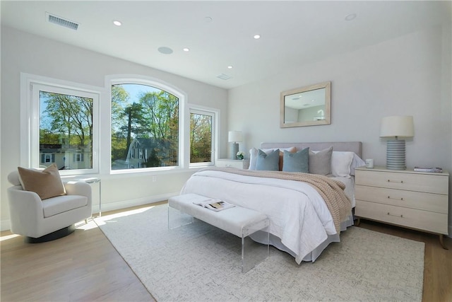 bedroom featuring light wood-type flooring