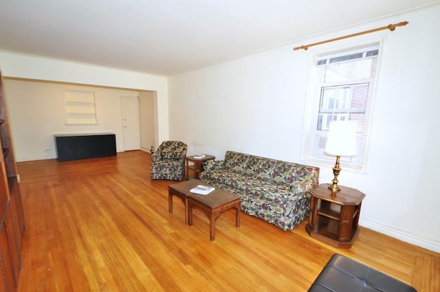 living room with hardwood / wood-style floors