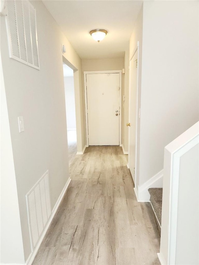 hall featuring light hardwood / wood-style flooring