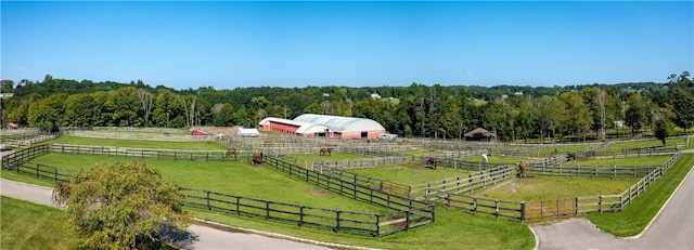 view of community with a rural view