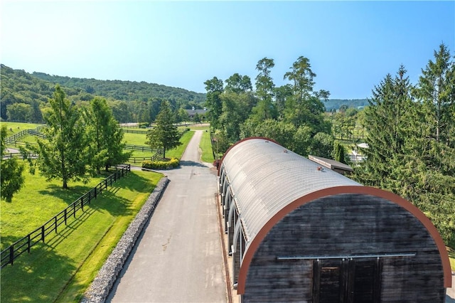 view of road with a rural view