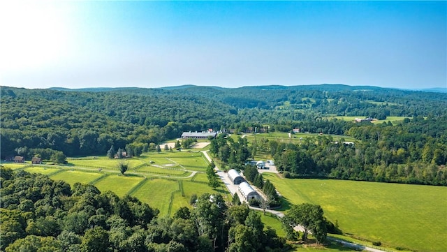 bird's eye view with a rural view