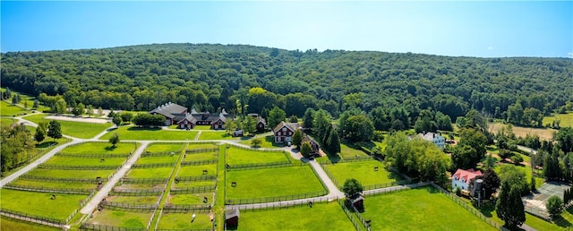 aerial view with a rural view