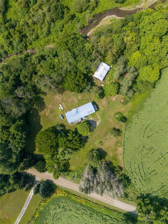 drone / aerial view with a rural view