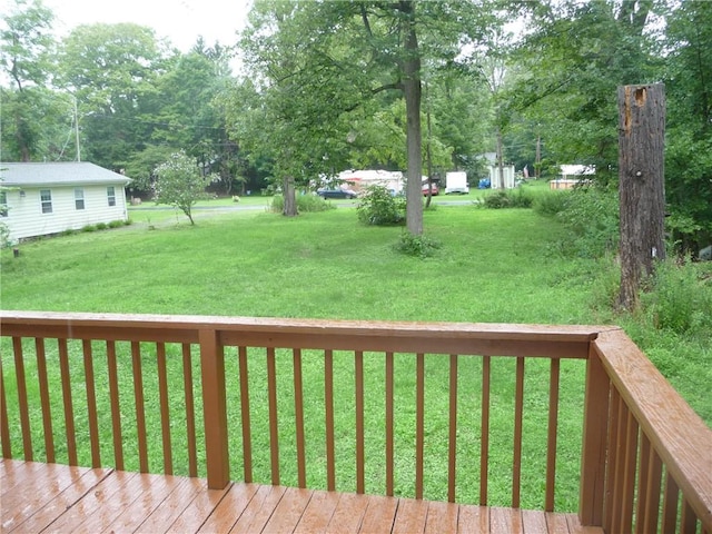 deck with a lawn