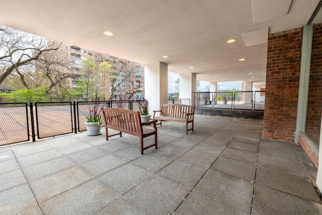 view of patio with a balcony