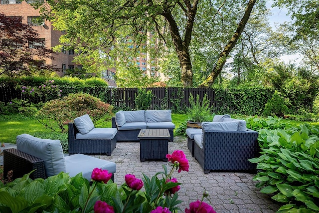 2727 Palisade Ave Unit 7B, Bronx, NY 10463 - view of patio / terrace featuring outdoor lounge area