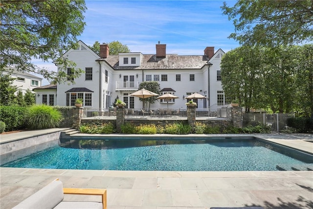 view of pool featuring fence and a fenced in pool