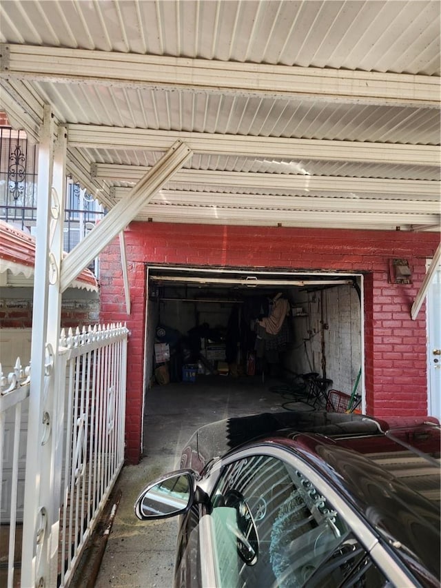 view of garage