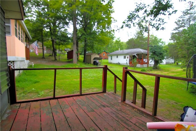 deck with a yard