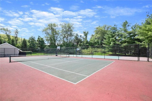 view of sport court featuring basketball court