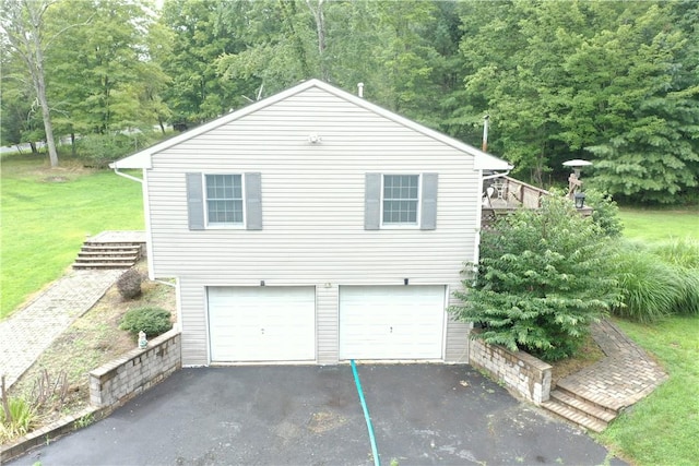 view of side of property featuring a garage