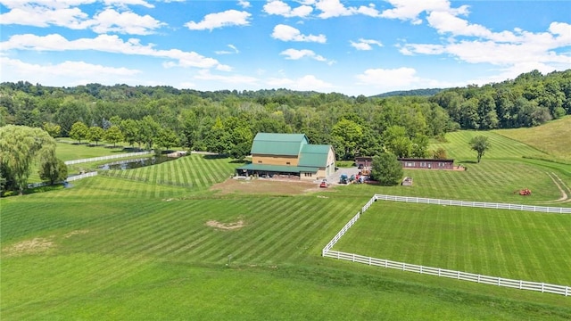 bird's eye view with a rural view