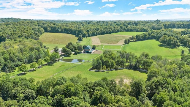 drone / aerial view with a rural view