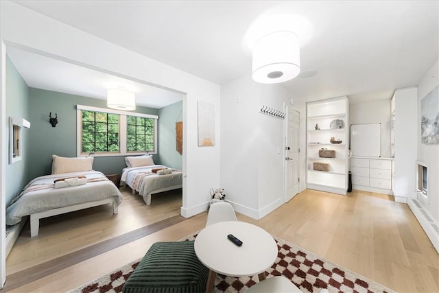 bedroom featuring light hardwood / wood-style flooring