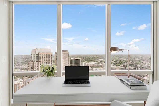 unfurnished office featuring a healthy amount of sunlight