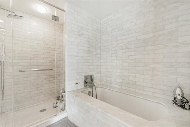 1 Renaissance Sq Unit Ph2Bc, White Plains, NY 10601 - full bathroom featuring a garden tub and a stall shower