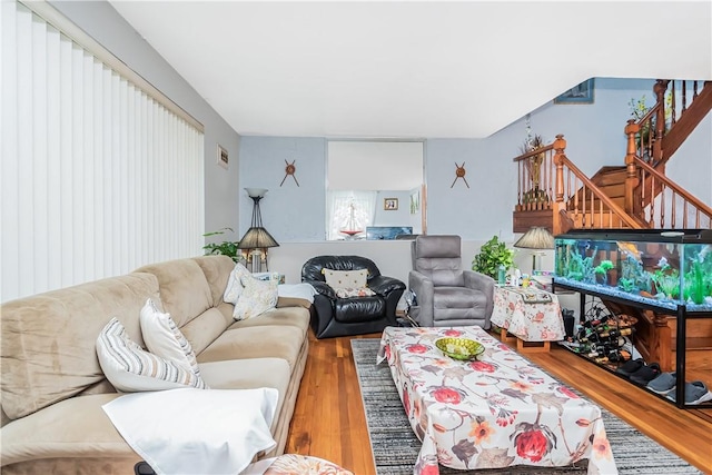 living room featuring hardwood / wood-style floors