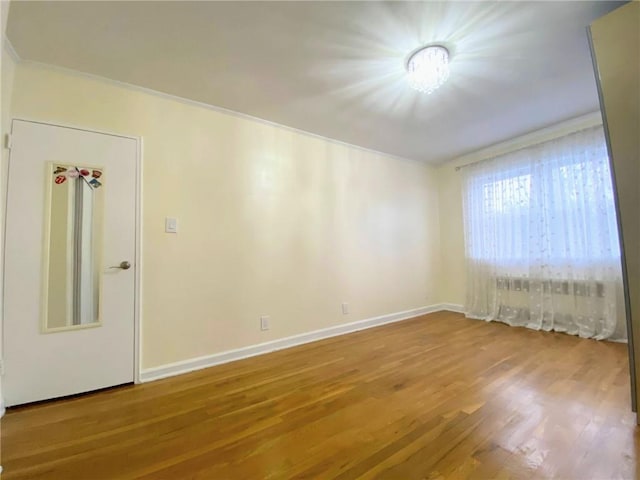 spare room featuring hardwood / wood-style flooring