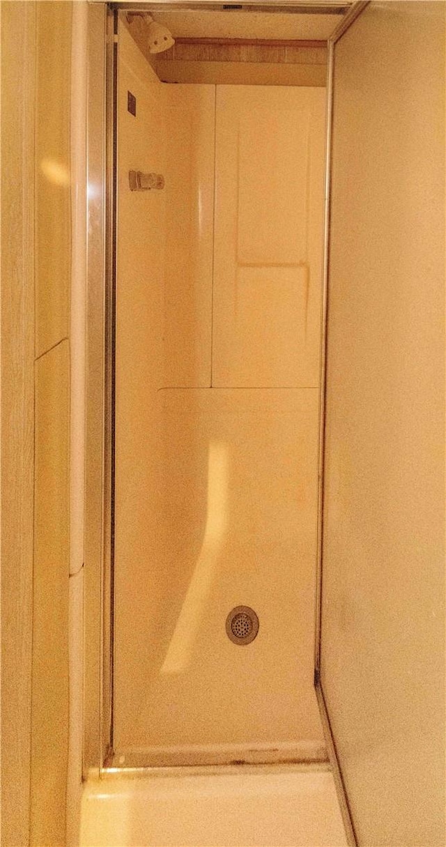 interior details featuring a shower