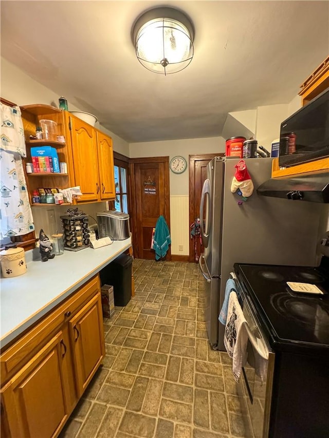 kitchen featuring black appliances