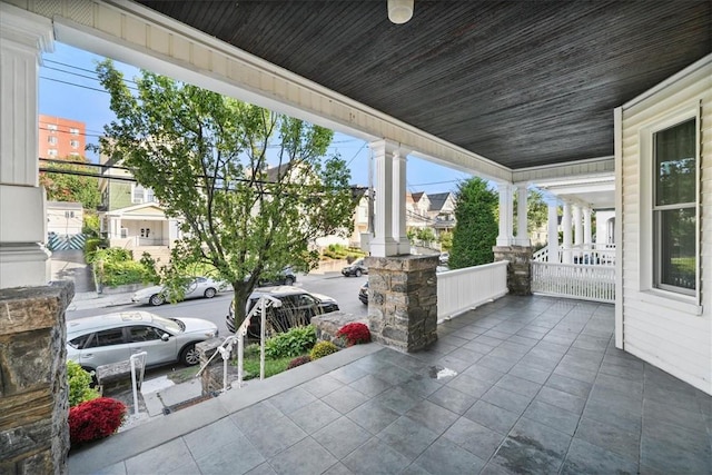 view of patio / terrace featuring covered porch