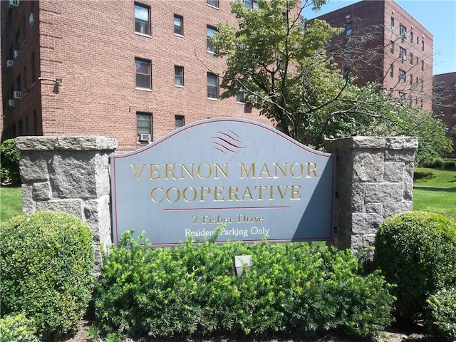 view of community sign